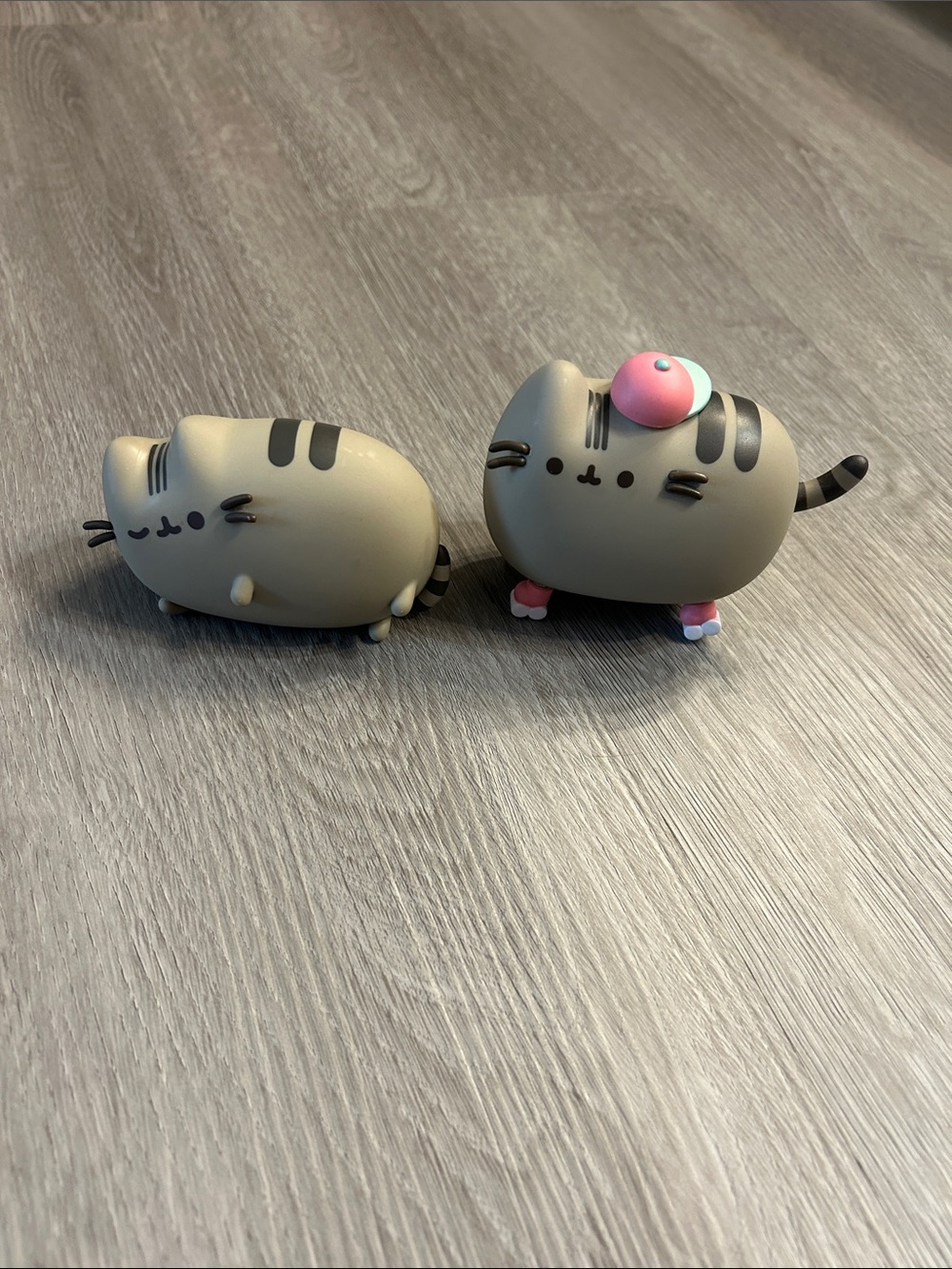 2 Pusheen Gray Cat Figurines
